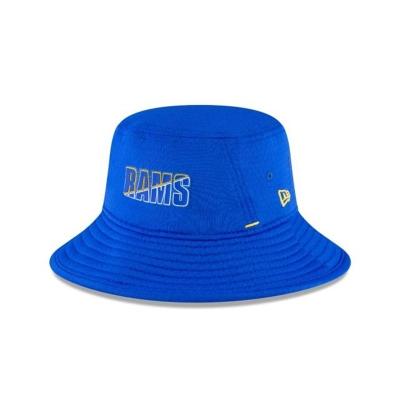 Blue Los Angeles Rams Hat - New Era NFL Official Summer Sideline Stretch Bucket Hat USA3904286